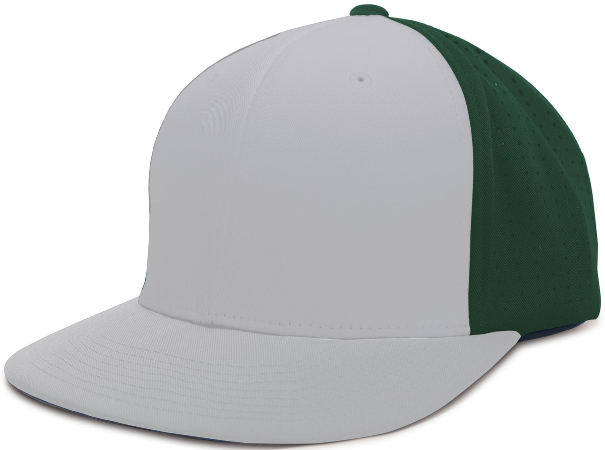 Perforated F3 Performance Flexfit® Cap - Silver/Dark Green/Silver