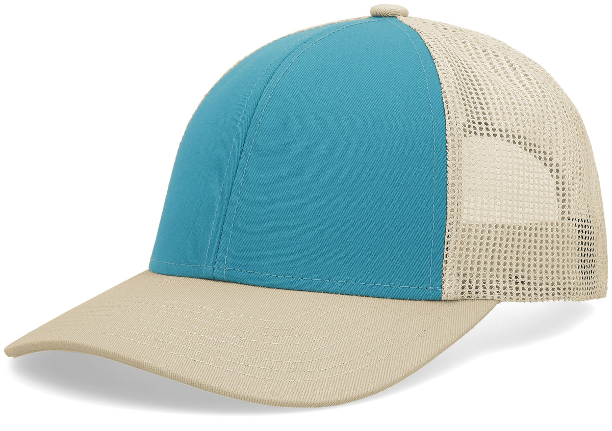 Low-Pro Trucker Cap - Beige/Teal/Beige