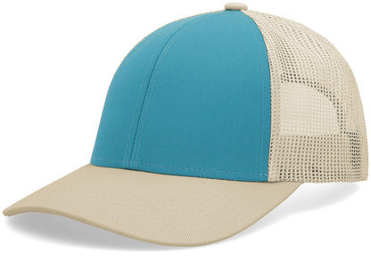 Low-Pro Trucker Cap - Beige/Teal/Beige