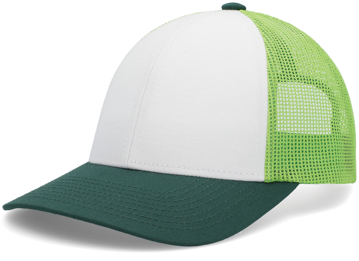 Low-Pro Trucker Cap - White/Lime/Dark Green