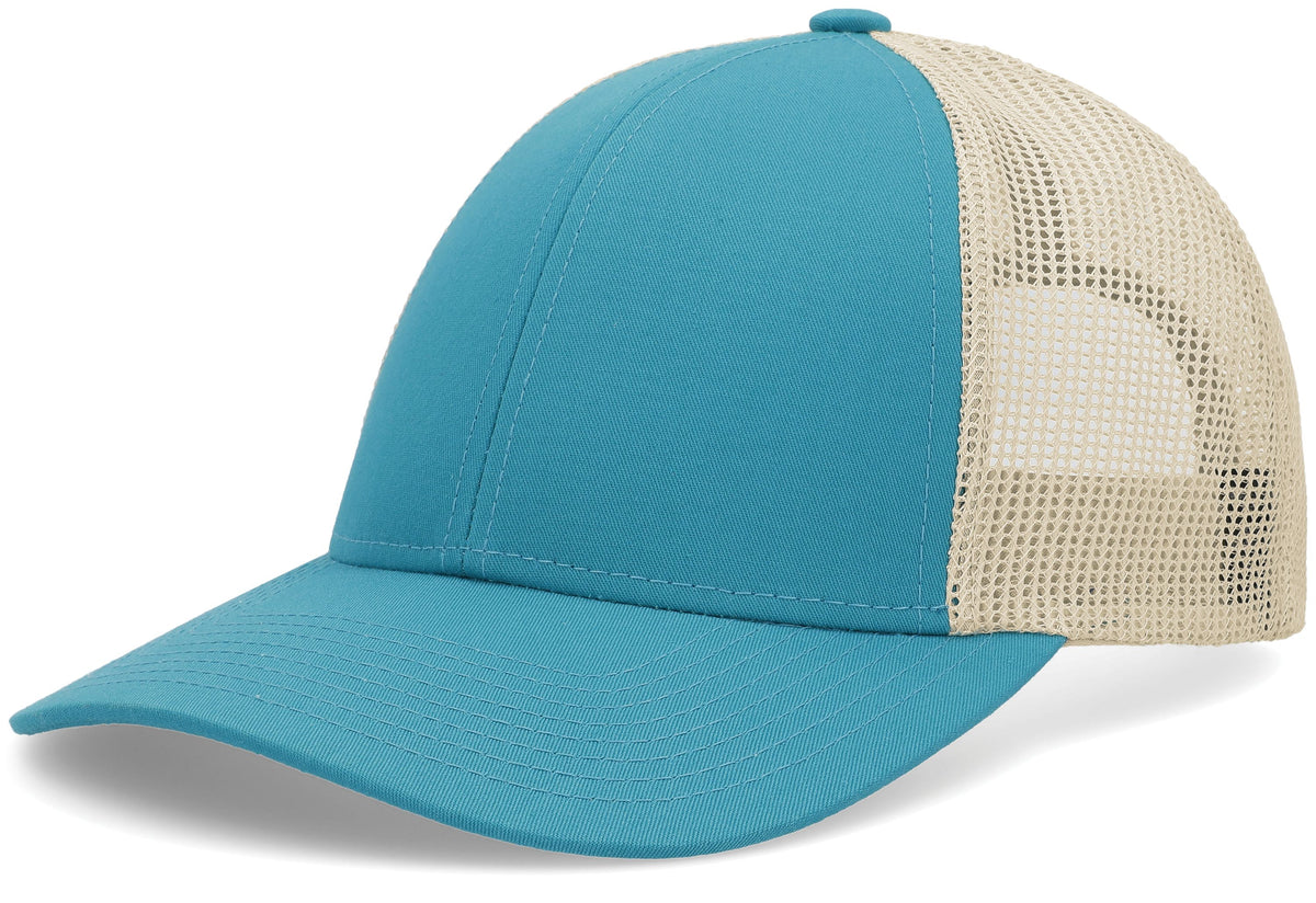 Low-Pro Trucker Cap - Teal/Beige/Teal