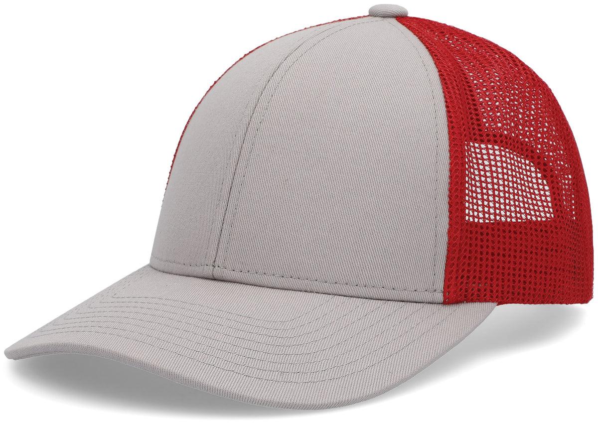 Low-Pro Trucker Cap - Heather Grey/Red/Heather Grey