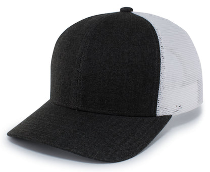 Herringbone Trucker Cap - Lt Charcoal/White/Lt Charcoal
