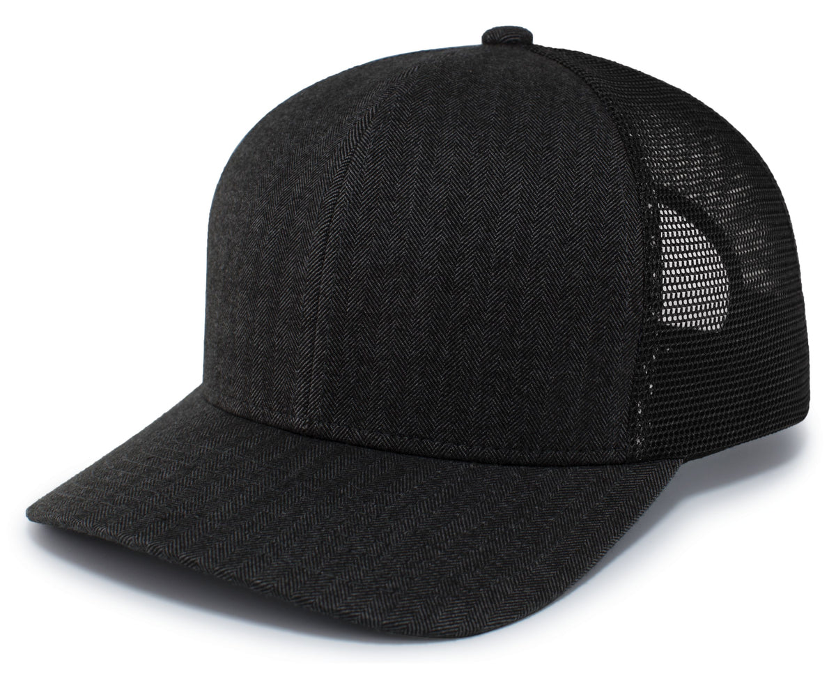 Herringbone Trucker Cap - Lc/Bk/Lc