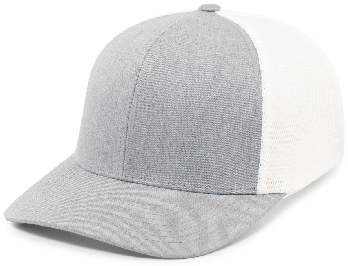 Trucker PacFlex Snapback Cap - Heather Grey/White/Heather Gre