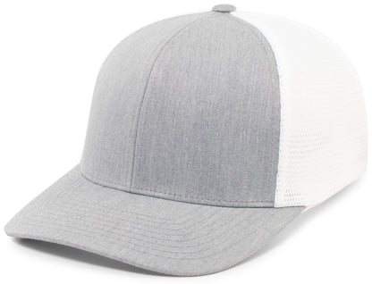 Trucker PacFlex Snapback Cap - Heather Grey/White/Heather Gre