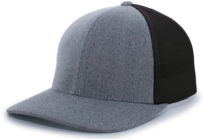Heather Trucker PacFlex Cap - Grey Heather/Black