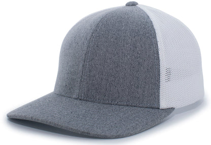 Heather Trucker PacFlex Cap - Grey Heather/White