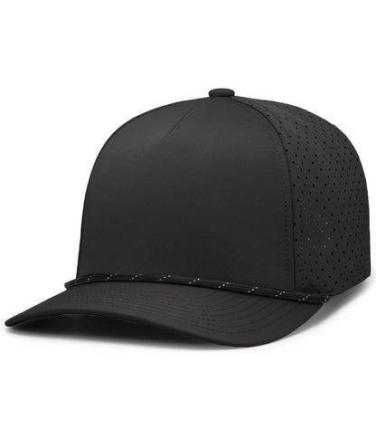 Weekender  Perforated Snapback Cap - Black/Black/White