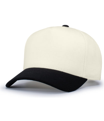 HERITAGE 5-PANEL SNAPBACK CAP - Vintage White/Black