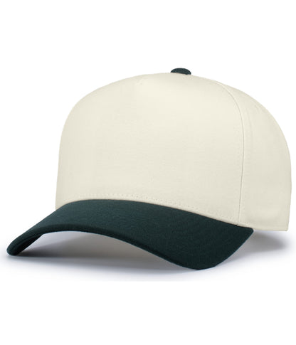 HERITAGE 5-PANEL SNAPBACK CAP - Vintage White/Dark Green