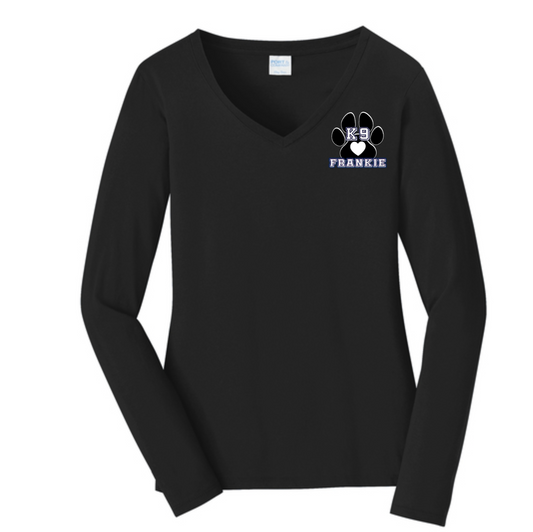K9 Frankie LADIES Long Sleeve V-Neck T-shirt