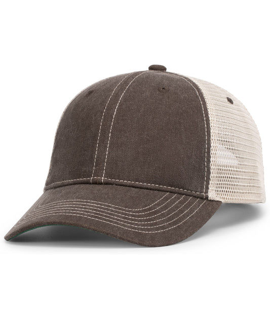 Vintage "Dirty" Trucker Snapback Cap - Brown/Tan/Brown