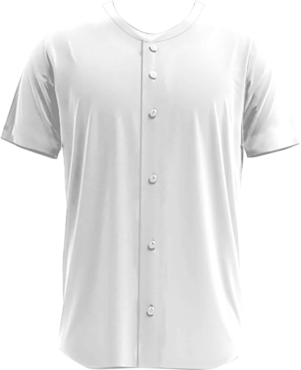 Baseball Full-Button Sublimation Jersey - white