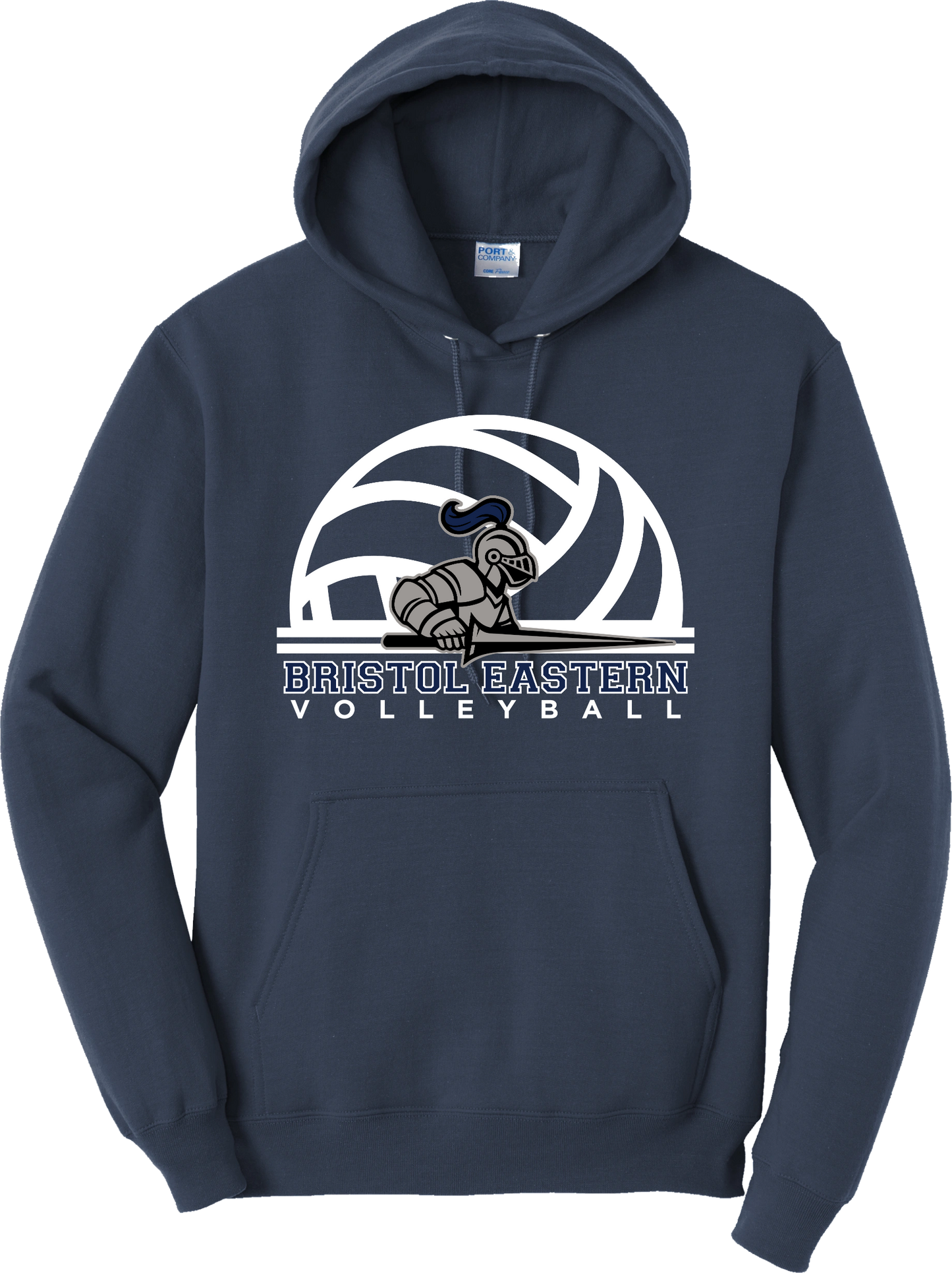 Bristol Eastern Volleyball Full Chest logo Hooded Sweatshirt