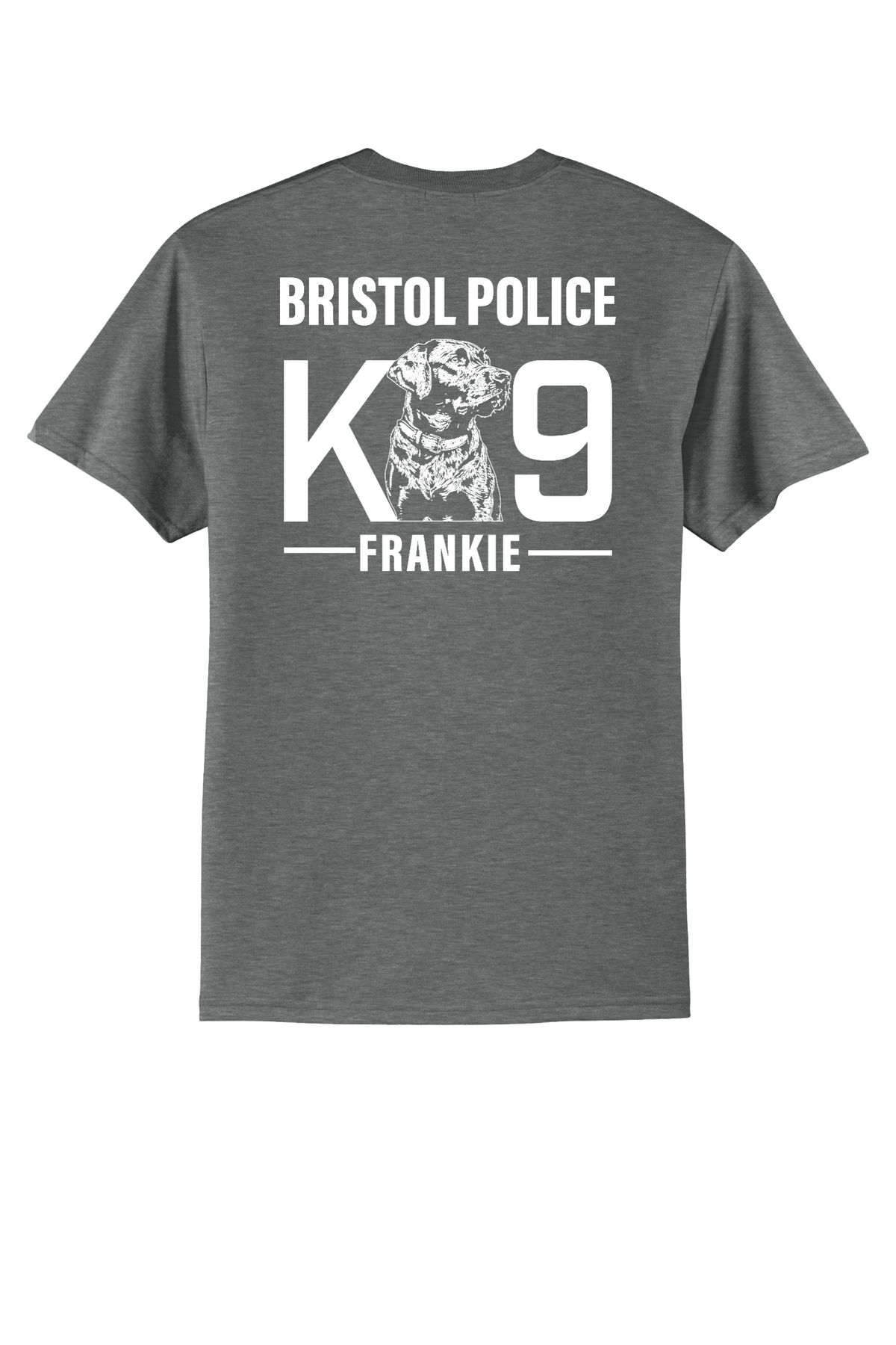 K9 Frankie Core Blend T-shirt -Graphtec Heather (White Print)