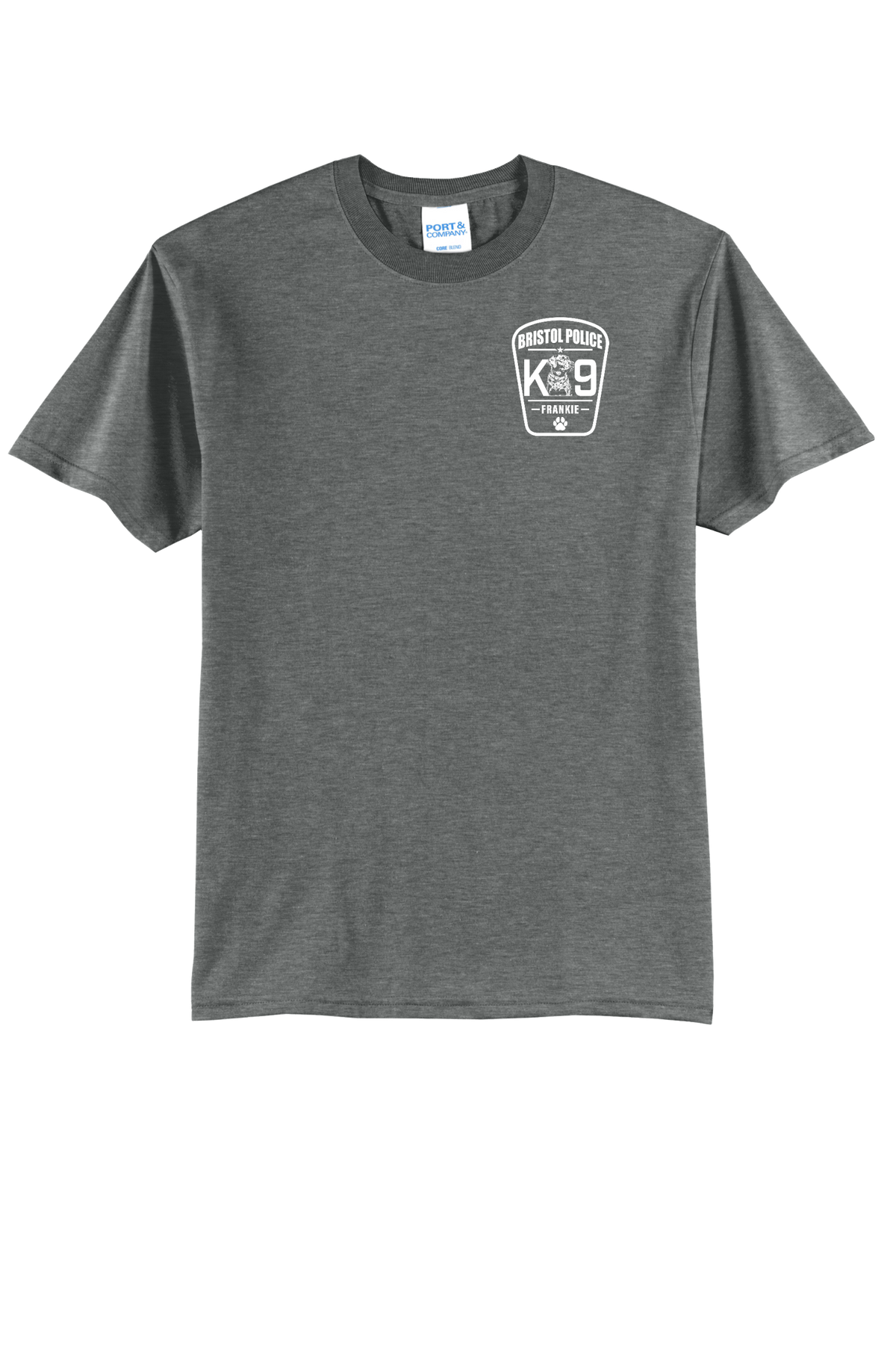 K9 Frankie Core Blend T-shirt -Graphtec Heather (White Print)