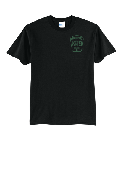 K9 Frankie Core Blend T-shirt -Black (Forest Green Print)