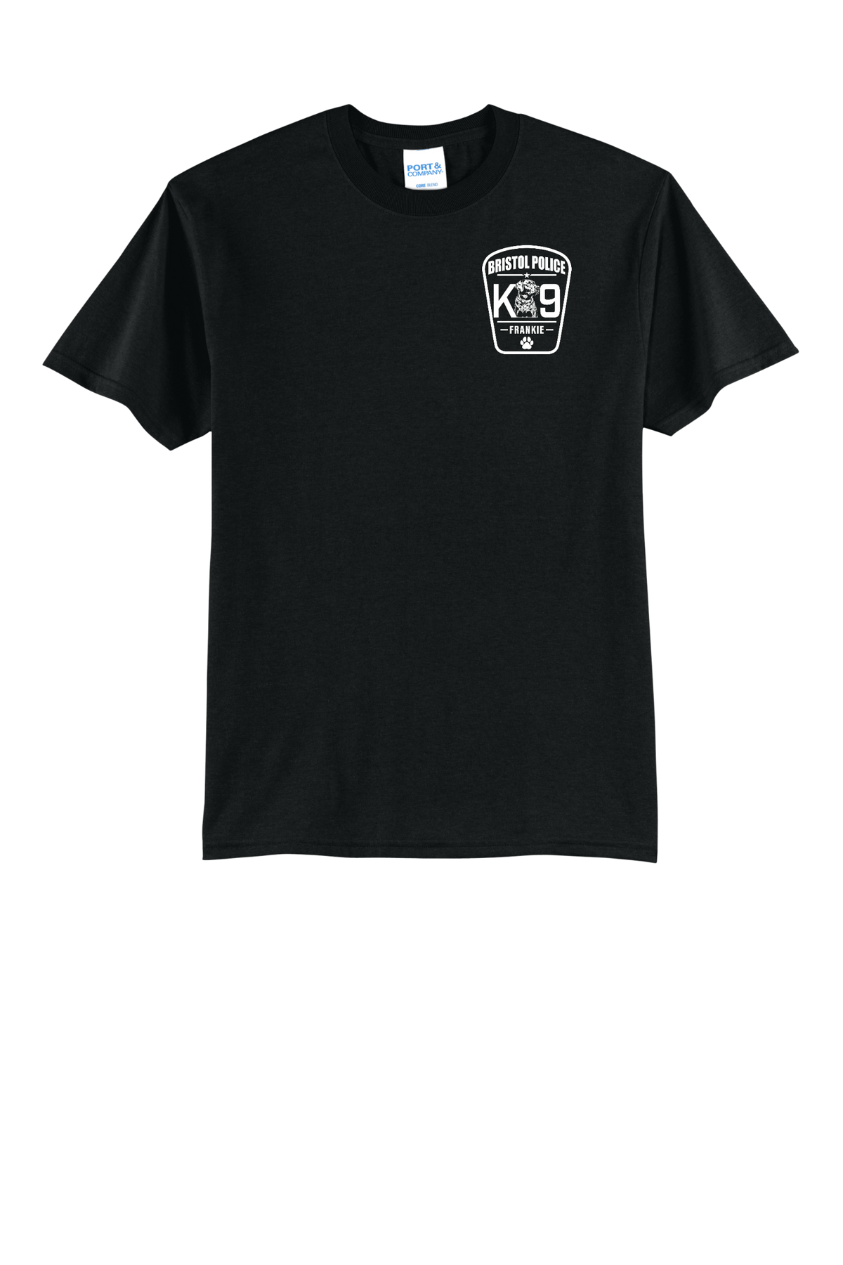 K9 Frankie Core Blend T-shirt -Black (White Print)