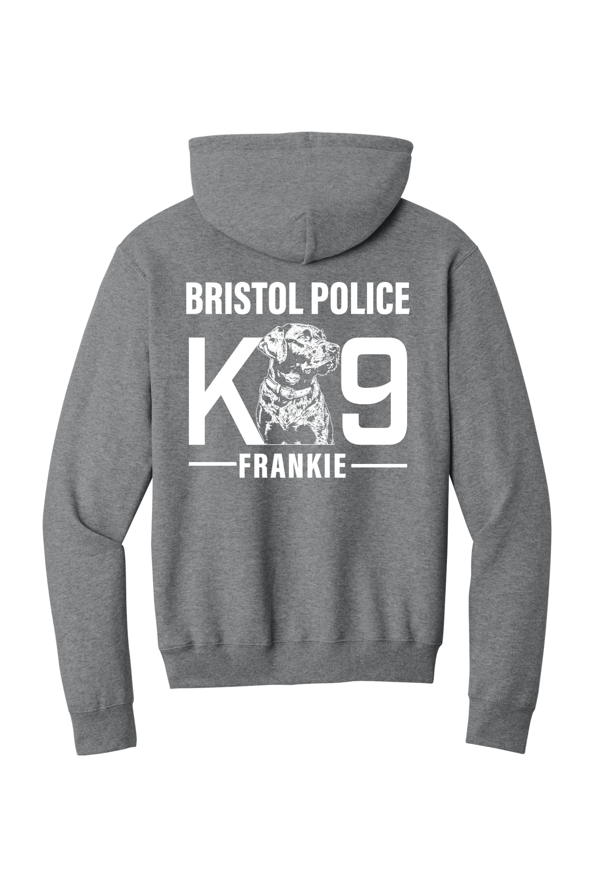 K9 Frankie Core Fleece Pullover Hooded Sweatshirt -Graphtec Heather (White Print)