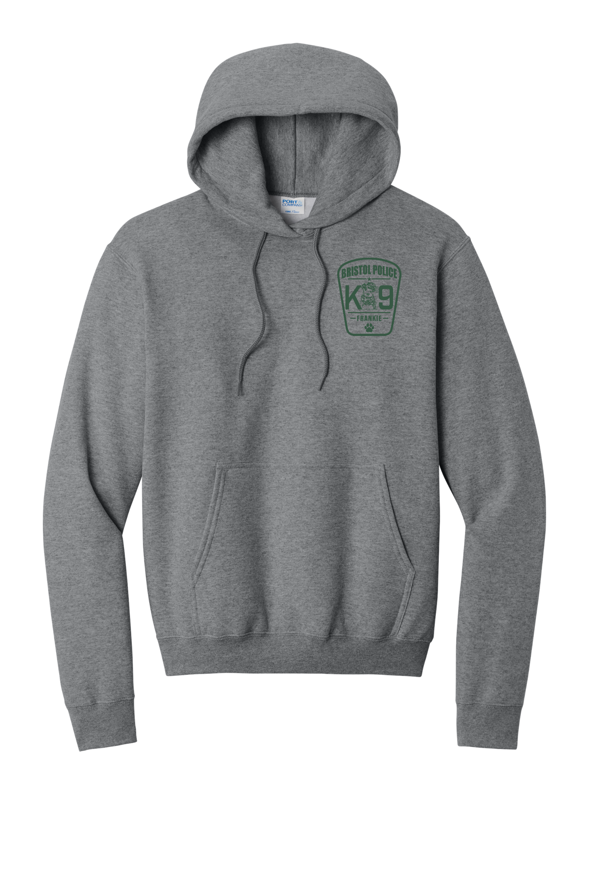 K9 Frankie Core Fleece Pullover Hooded Sweatshirt -Graphtec Heather (Forest Green Print)