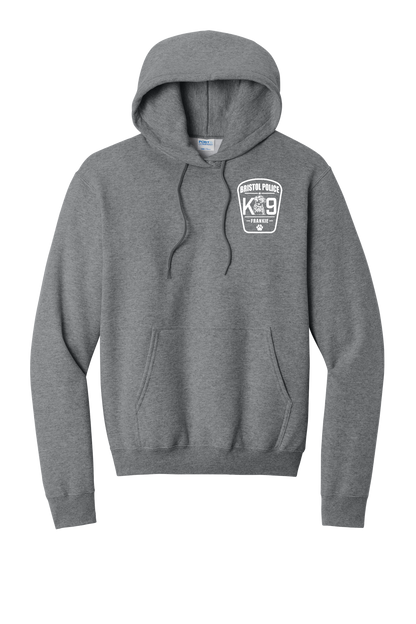 K9 Frankie Core Fleece Pullover Hooded Sweatshirt -Graphtec Heather (White Print)