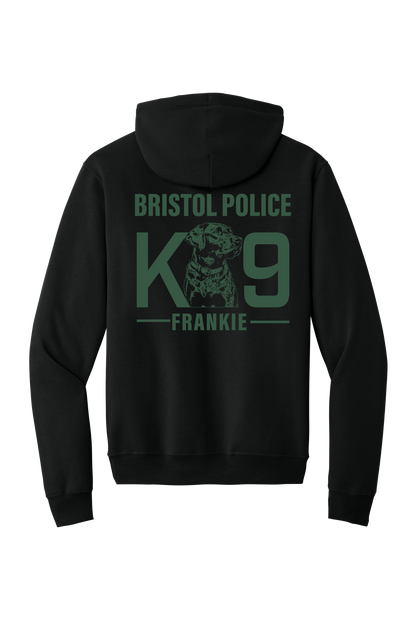 K9 Frankie Core Fleece Pullover Hooded Sweatshirt -Black (Forest Green Print)