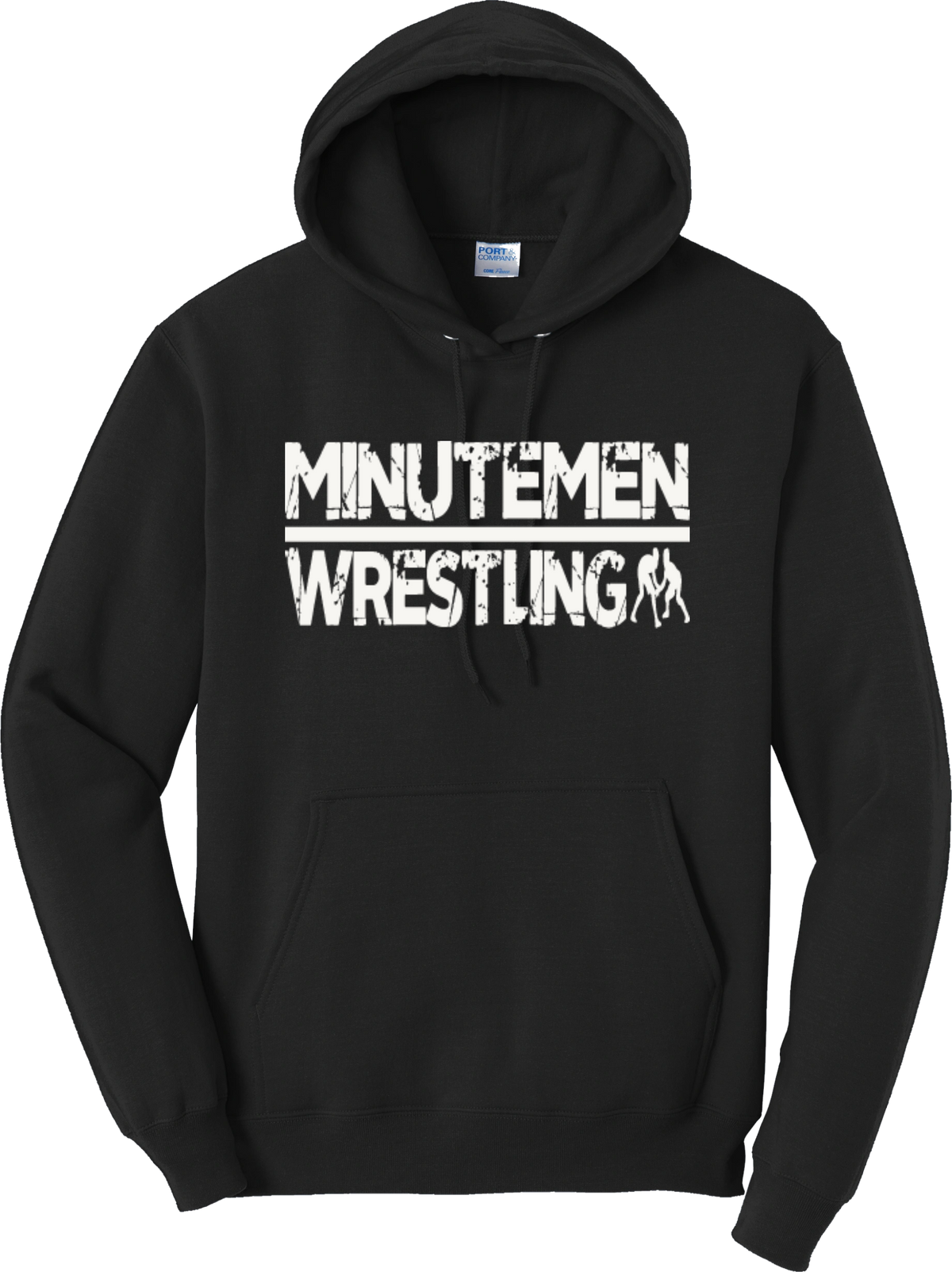Minutemen Wrestling Black Hooded Sweatshirt (White print)