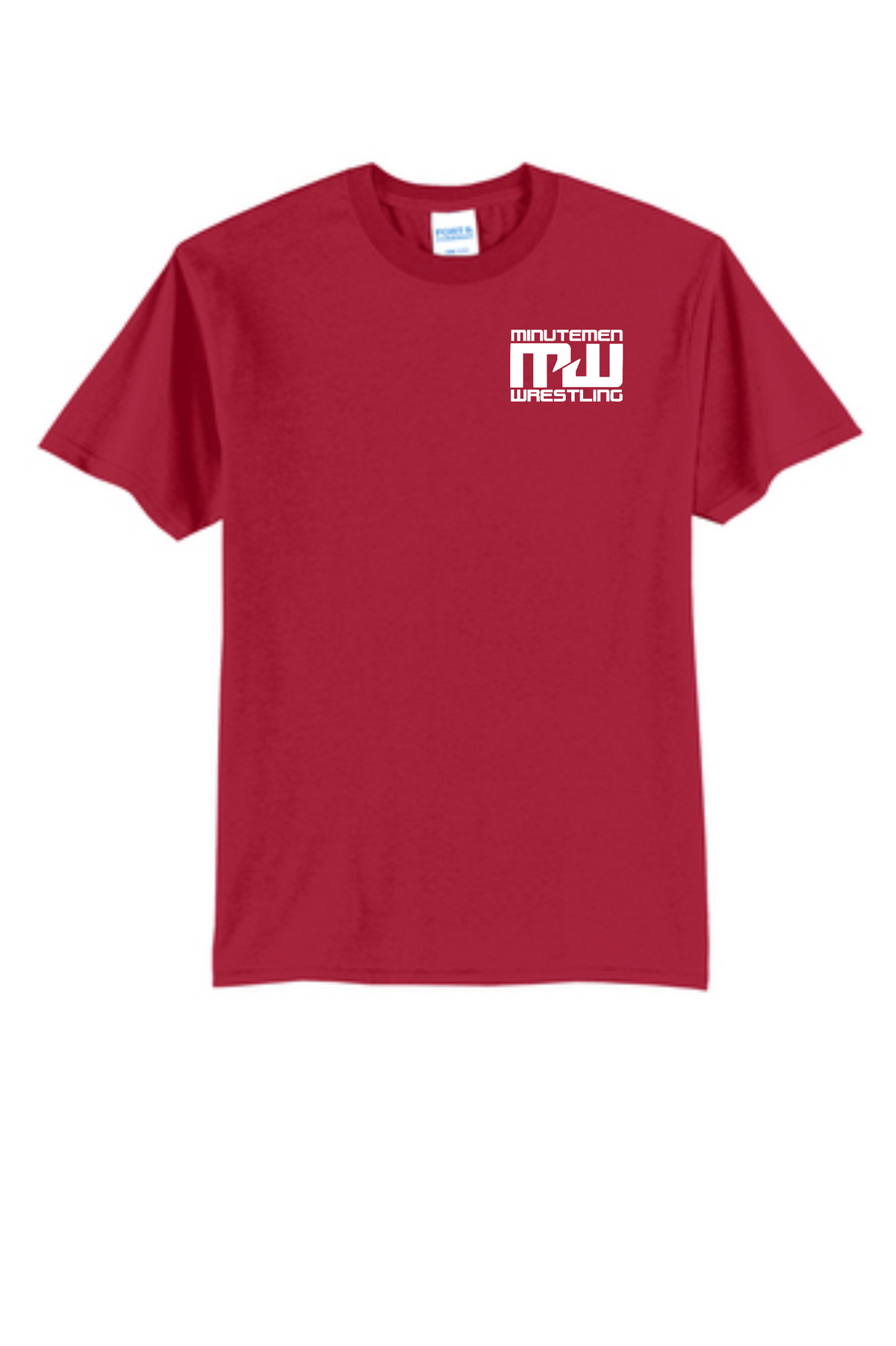 Minutemen Wrestling Core Blend Red T-shirt (Left chest White print)