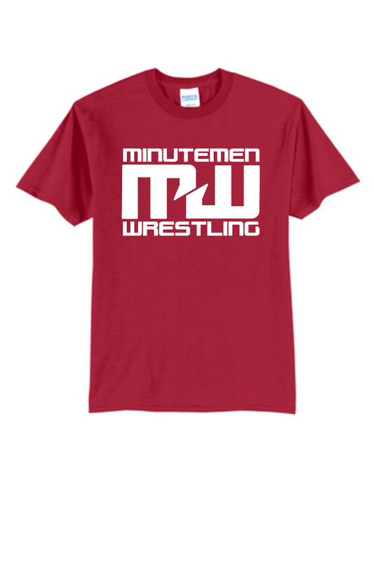 Minutemen Wrestling Core Blend Red T-shirt (White print)