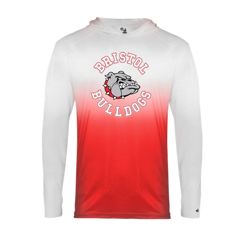 YOUTH Bristol Bulldogs Red Ombre T-Shirt Hooded