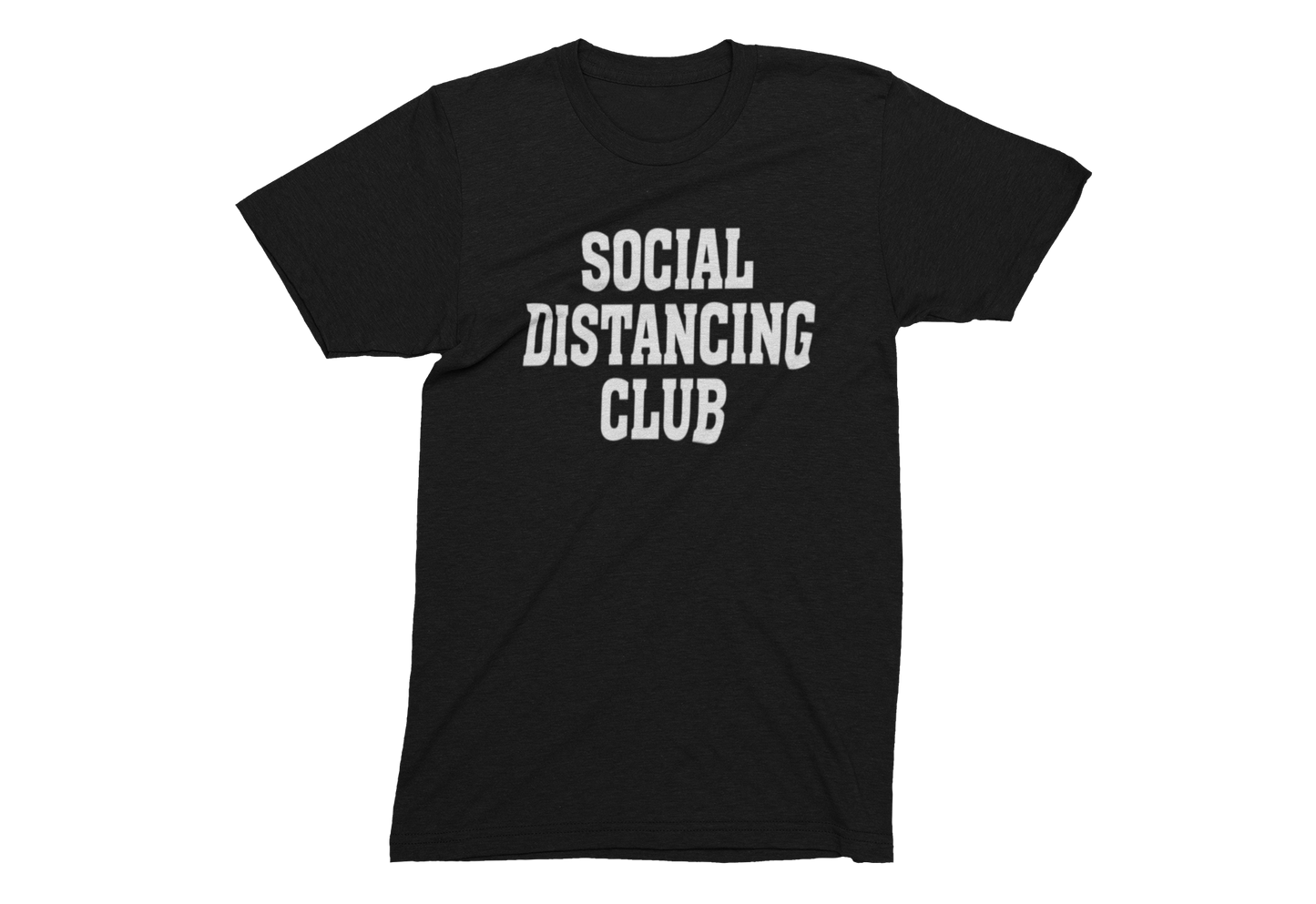 Unisex Social Distancing Club T-shirt Black White Writing